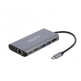 DeLOCK 87683 laptop-dockingstation & portreplikator Kabelgebunden USB 3.2 Gen 1 (3.1 Gen 1) Type-C Grau