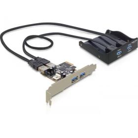 DeLOCK Front Panel + PCI Express Card tarjeta y adaptador de interfaz Interno USB 3.2 Gen 1 (3.1 Gen 1)