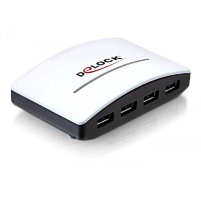 DeLOCK USB 3.0 External HUB 4 Port 5000 Mbit s Nero, Bianco