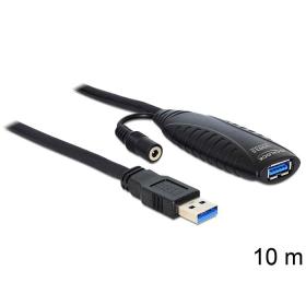 DeLOCK USB3.0-A - USB3.0-A, 10m cavo USB USB 3.2 Gen 1 (3.1 Gen 1) USB A Nero