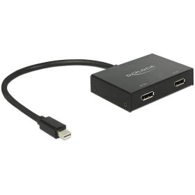 DeLOCK 87695 video cable adapter 0.3 m Mini DisplayPort 2 x DisplayPort Black