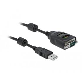 DeLOCK 90497 cable de serie Negro 2 m USB tipo A RS-232 DB9