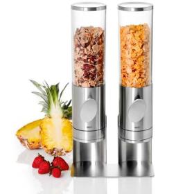 AdHoc Deposito Duo Countertop food dispenser 1.5 L Stainless steel, Transparent