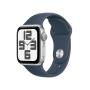 Apple Watch SE GPS 40mm Silver Aluminium Case with Storm Blue Sport Band - M L