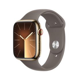 Apple Watch Series 9 GPS + Cellular Cassa 45mm in Acciaio inossidabile Oro con Cinturino Sport Creta - M L
