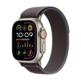 Apple Watch Ultra 2 GPS + Cellular, 49mm Titanium Case with Blue Black Trail Loop - S M