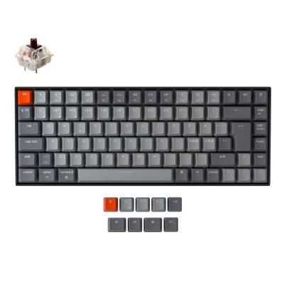 Keychron K2 Version 2 Tastatur USB + Bluetooth QWERTY Nordisch Schwarz, Grau, Orange