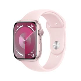 Apple Watch Series 9 GPS 45mm Pink Aluminium Case with Light Pink Sport Band - M L