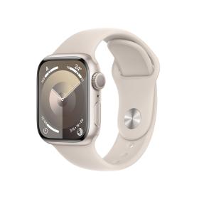 Apple Watch Series 9 GPS 41mm Starlight Aluminium Case with Starlight Sport Band - M L