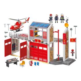 Playmobil City Action Caserne de pompiers avec hélicoptère