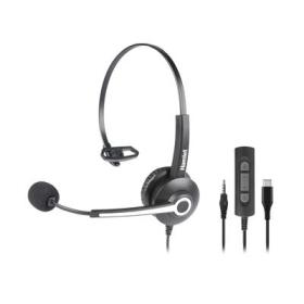 ▷ Hamlet HHEADM-CJM headphones/headset Wired Head-band Office/Call center USB Type-C Black | Trippodo