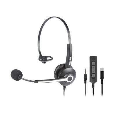 Hamlet HHEADM-CJM headphones headset Wired Head-band Office Call center USB Type-C Black