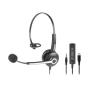 Hamlet HHEADM-CJM headphones headset Wired Head-band Office Call center USB Type-C Black