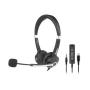 Hamlet HHEADM-CJS headphones headset Wired Head-band Office Call center USB Type-C Black