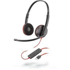 POLY Blackwire 3225 Kopfhörer Kabelgebunden Kopfband Büro Callcenter USB Typ-A Schwarz, Rot