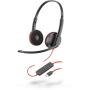 POLY Blackwire 3225 Headset Wired Head-band Office Call center USB Type-A Black, Red