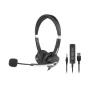 Hamlet HHEADM-UJS headphones headset Wired Head-band Office Call center USB Type-A Black