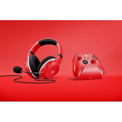 Razer Essential Duo Bundle Kopfhörer Kabelgebunden Kopfband Gaming Ladestation Rot