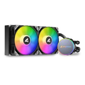 Sharkoon S70 rgb Computer case, Processor All-in-one liquid cooler 12 cm Black 1 pc(s)