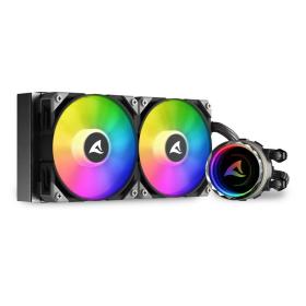 Sharkoon S80 RGB Computer case, Processor All-in-one liquid cooler 12 cm Black 1 pc(s)
