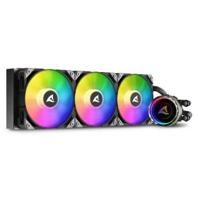 Sharkoon S90 RGB Computer case, Processor All-in-one liquid cooler 12 cm Black 1 pc(s)