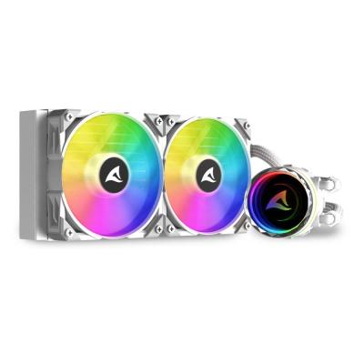 Sharkoon S80 RGB Computer case, Processor All-in-one liquid cooler 12 cm White 1 pc(s)