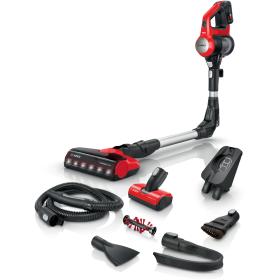 Bosch BCS711PET aspiradora de pie y escoba eléctrica Batería Secar Sin bolsa 0,3 L Negro, Rojo 3 Ah