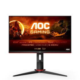 AOC G2 24G2U5 BK écran plat de PC 60,5 cm (23.8") 1920 x 1080 pixels Full HD LED Noir, Rouge