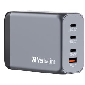 Verbatim GNC-240 GaN Charger 240W with 1 x USB-C 140W  1 x USB-C 100W   1 x USB-C 65W   1 x USB-A QC 3.0 (EU UK US)