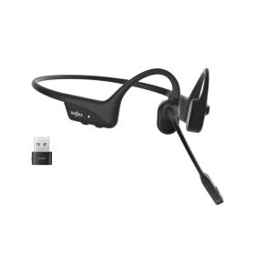 SHOKZ OpenComm2 UC Wireless Bluetooth Bone Conduction Videoconferencing Headset with USB-A adapter | 16 Hr Talk Time, 29m