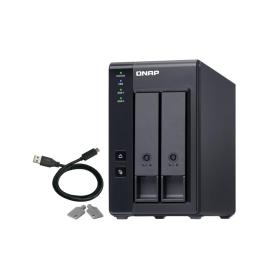 QNAP TR-002 Boîtier de disques de stockage Boîtier disque dur SSD Noir 2.5 3.5"