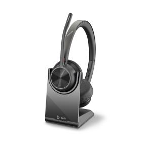 POLY Voyager 4320 UC Kopfhörer Kabellos Kopfband Büro Callcenter USB Typ-A Bluetooth Ladestation Schwarz